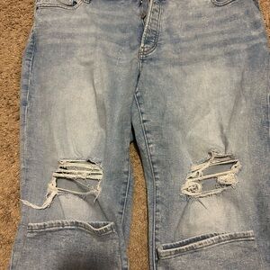 Distressed Light Blue Jeans
